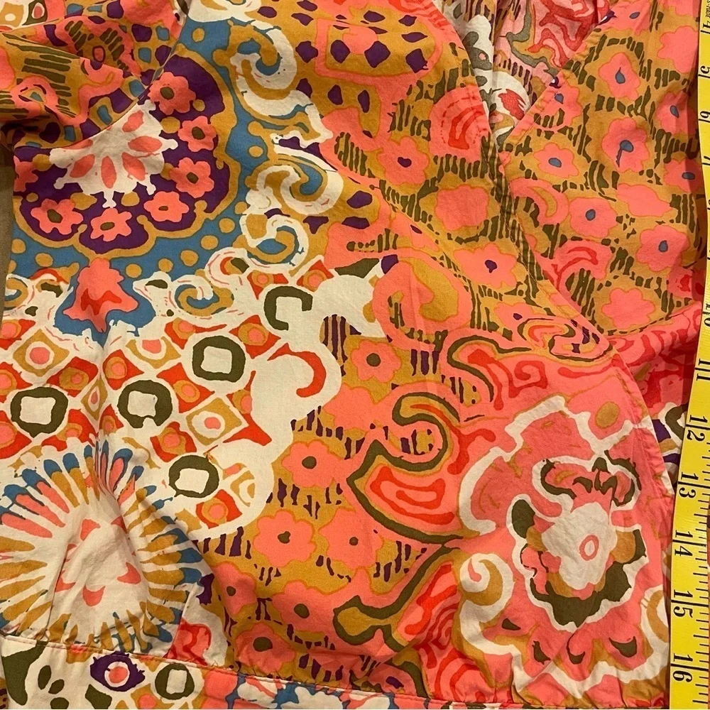J. Crew 100% Cotton Multicolor Wrap Top Size Small
